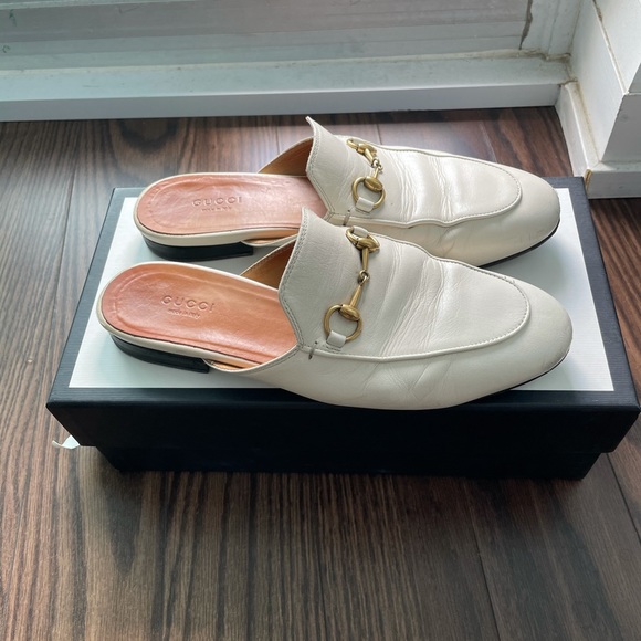 Gucci white leather Mule size 38 us 8 - Picture 2 of 9